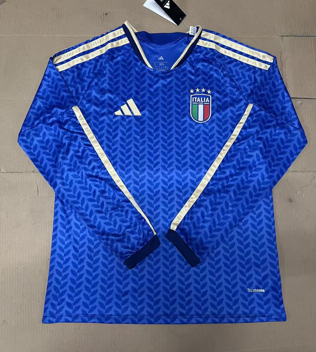 2026 World Cup Italy Home Long Sleeve Football Jersey Player Version